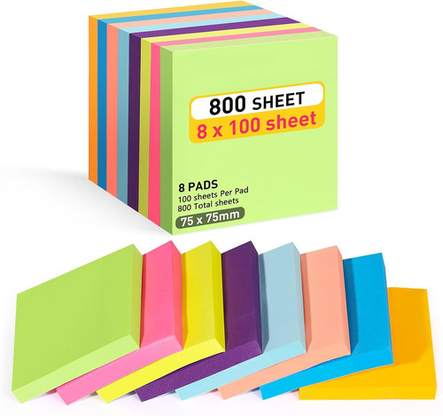 800pcs coloured sticky notes - coloured,