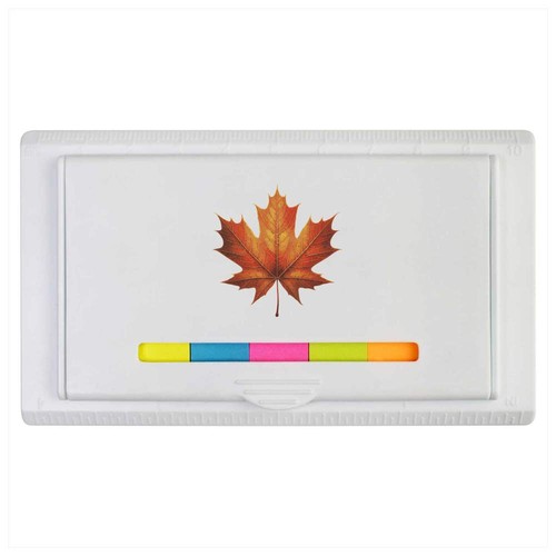 Maple leaf sticky note - leaf', ruler
