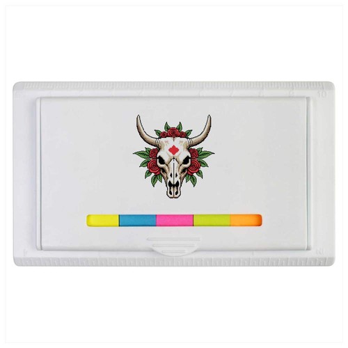 Pixel cow skull with roses - with, roses'
